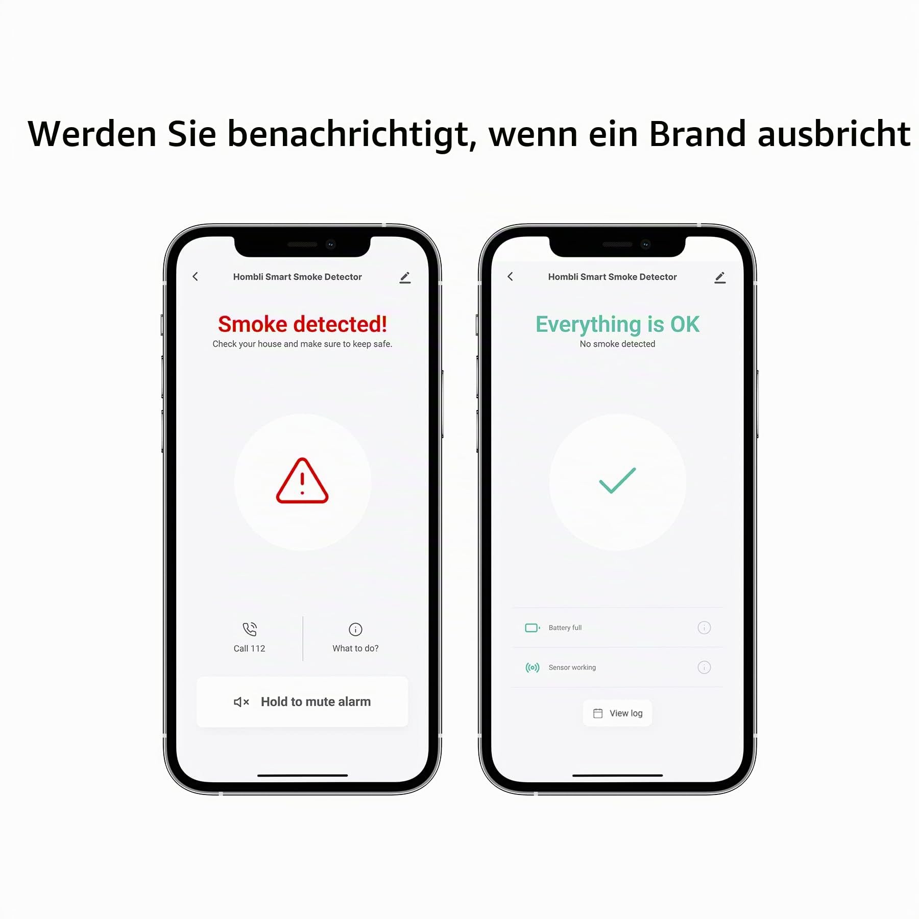 Hombli Smart Rauchmelder 10 Jahren Batterielaufzeit, 85 dB Alarm, Magnethalterung, kompatibel mit Google, Alexa und Siri WLAN, App - 3er Set, Weiß | App-Steuerung, kompatibel mit Alexa, Google, Siri, Magnethalterung, App, 3er Set, niederländische Marke fü
