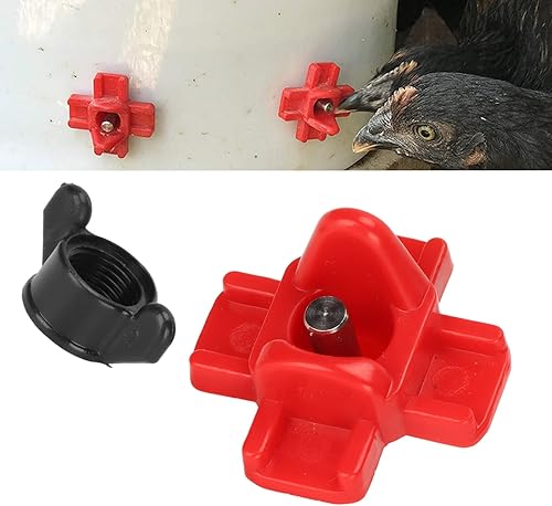 Miniatura 6 de VTOSEN 20 pezones de bebedor de pollo horizontales G18 de rosca macho  Equipo automático para bebedores de aves de corral con tornillos negros para
