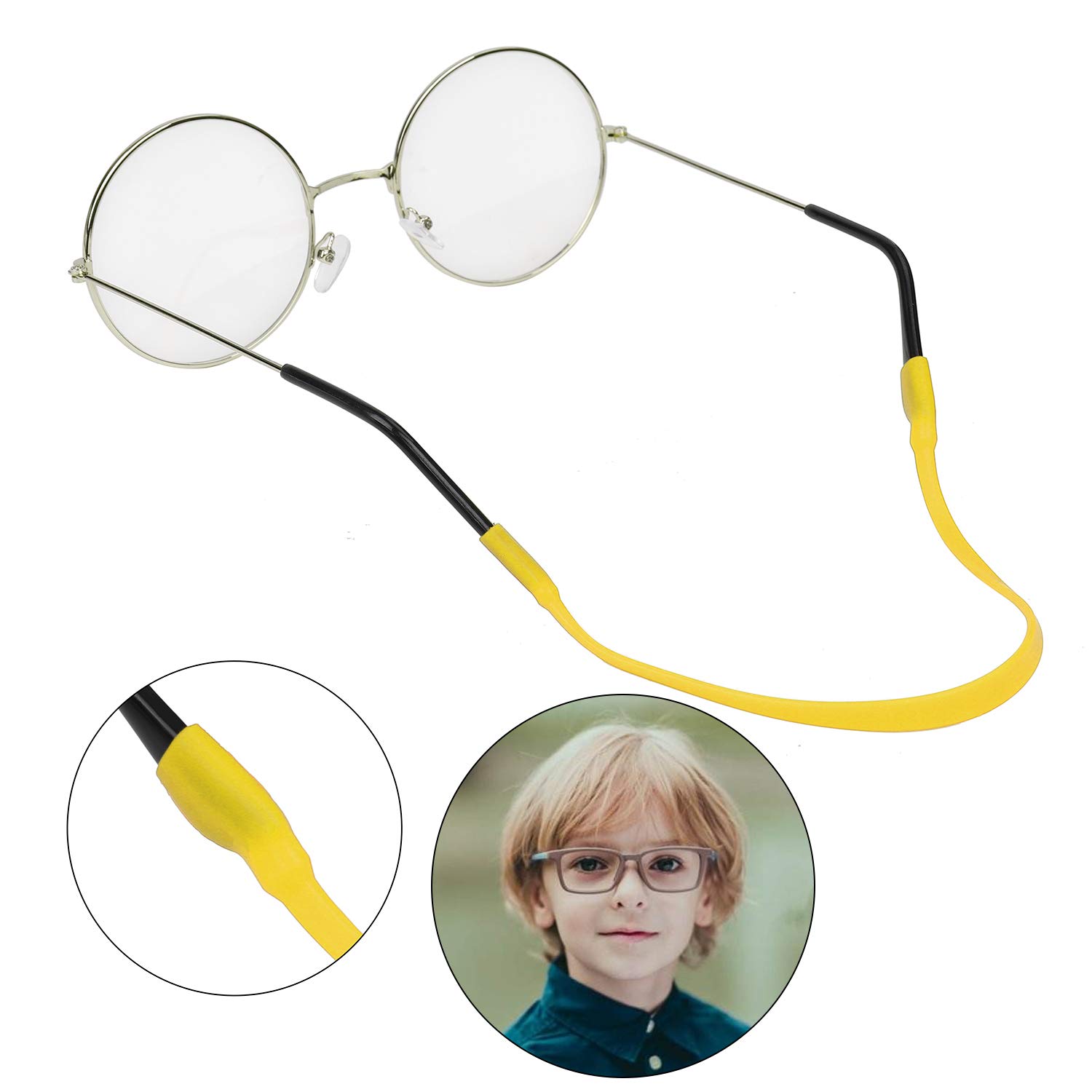 Brillenband Ohr Haken Rutschfeste Sportbrillen Kette Elastisch Silikon Gürtelhalter mit Ohr Haken für Kinder Erwachsene Mehrfarbig 6 Stück