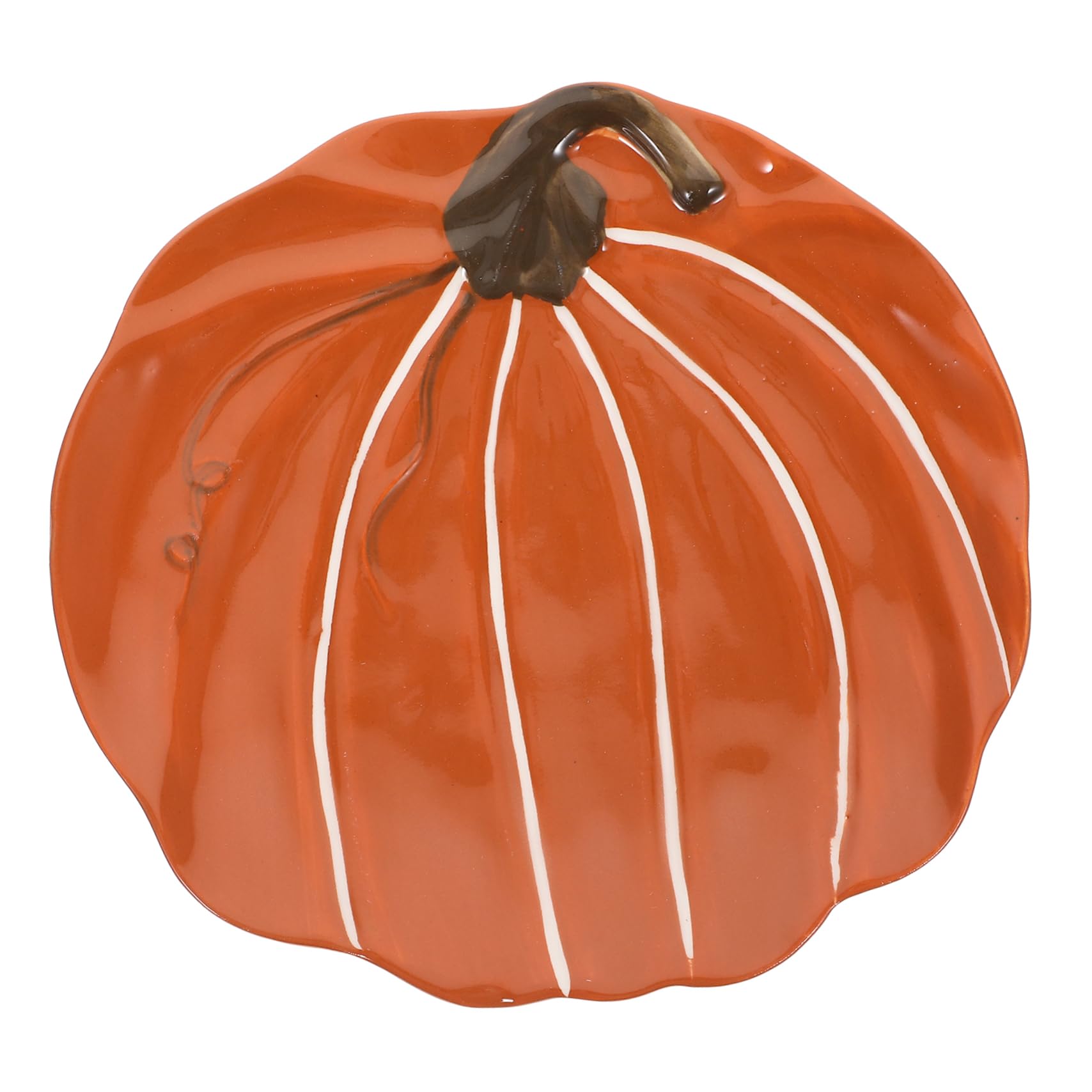 Rtteri 4 Piatti In Ceramica A Forma Di Zucca 20,3 Cm - Stoviglie Autunnali Per Ringraziamento, Insalate, Dessert, Lavabili In Lavastoviglie - 4