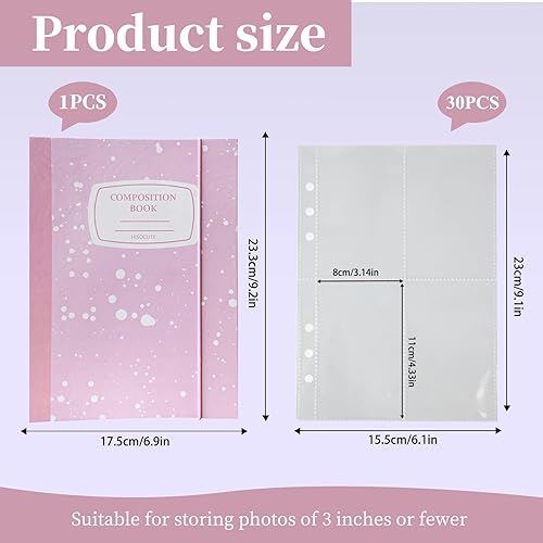 Miniatura 7 de domidomi Carpeta para tarjetas fotográficas A5 Kpop con 6 anillas, soporte para tarjetas fotográficas Kpop, protectores de tarjetas recargables con