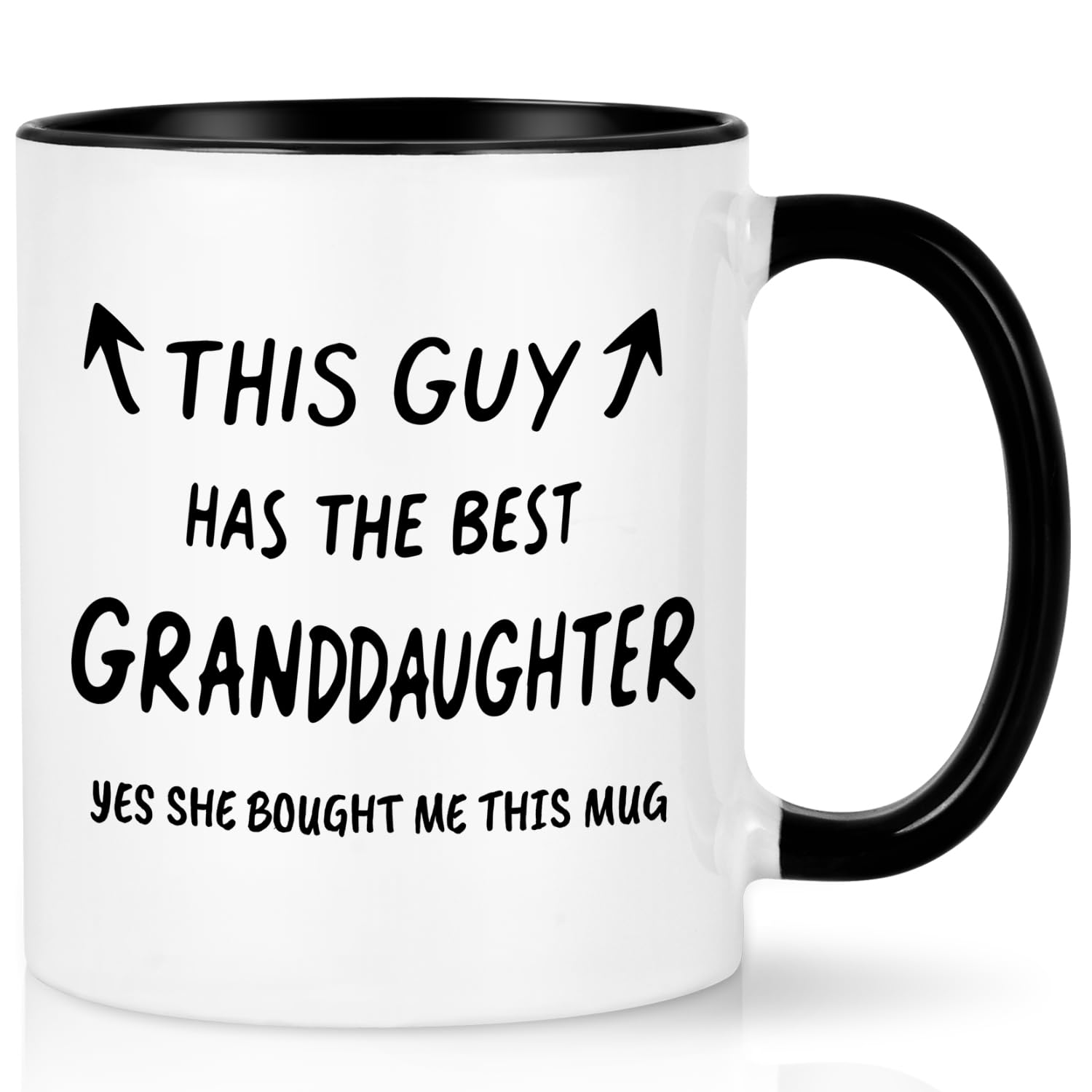 Joymaking Best Grandad Mug from Granddaughter - This Guy has The Best Granddaughter - Funny Grandad Gifts for Christmas Birthday Gift, 11Oz Black
