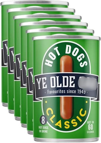 8 Hot Dogs in Brine 400g X Pack of 6 - Only 37 Calories Per Hot Dog - No Artificial Flavours - No G.m Ingredients