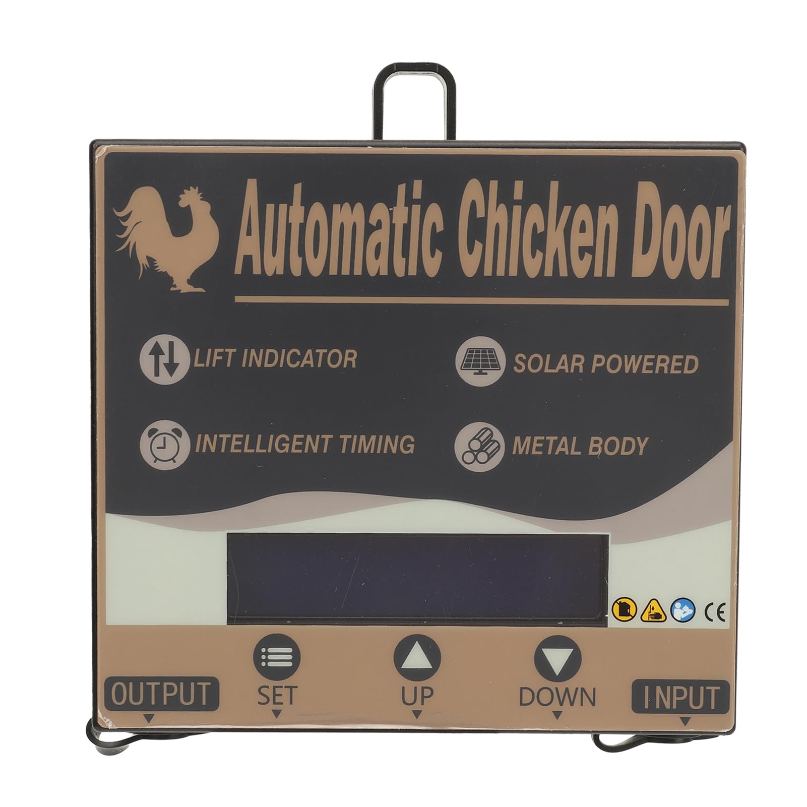 XUMIUZIY Puerta Automática del Gallinero del Contador de Tiempo del LED, Abridor con Pilas para la Puerta del Gallinero de la Granja Avícola (Black)