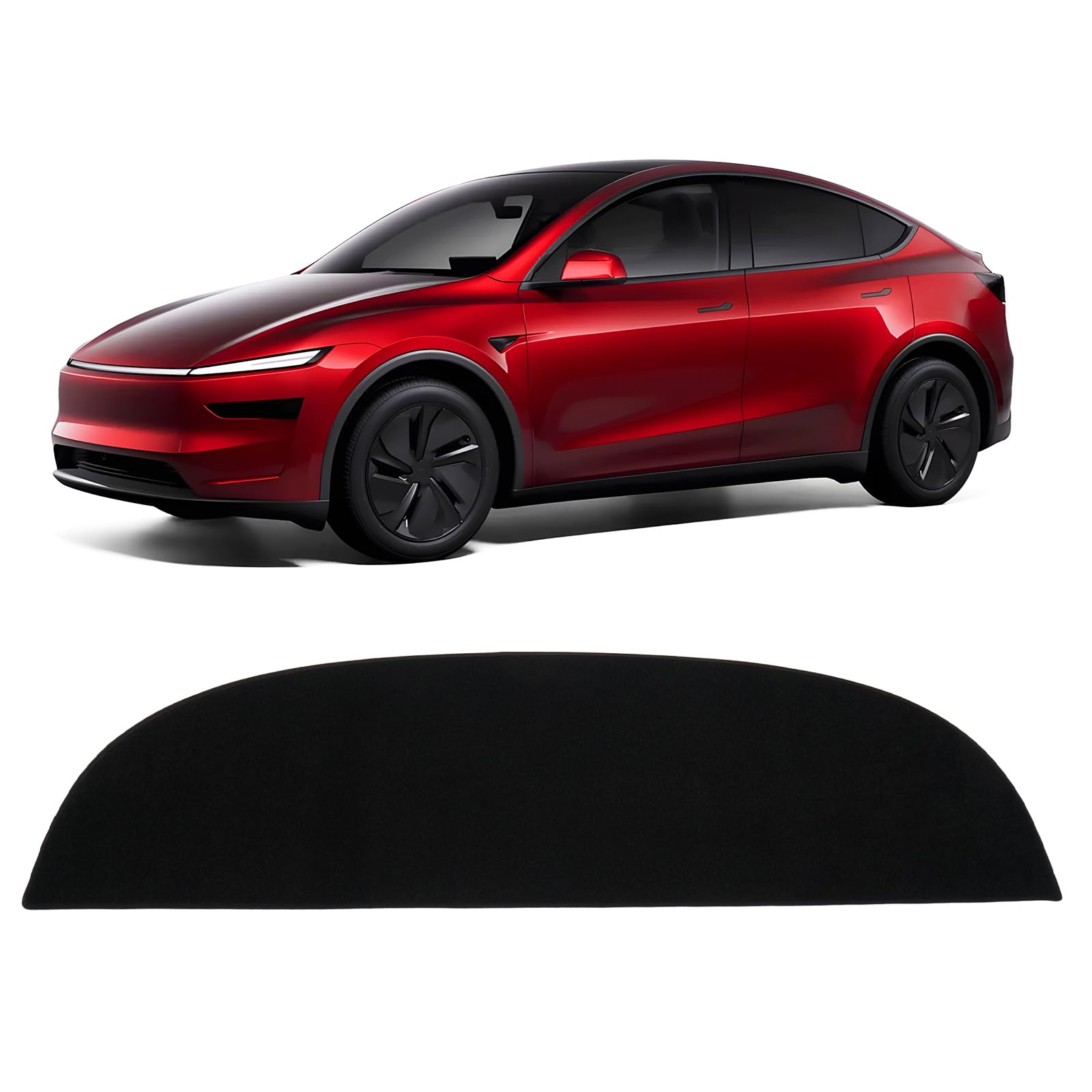 Car Dash Cover Compatible with Tesla Model Y Juniper 2025-2026 Dash Carpet Polyester Non-Slip Dash Protector Interior Accessories for Model Y Juniper Custom Fit Dash Mat No Glare Black
