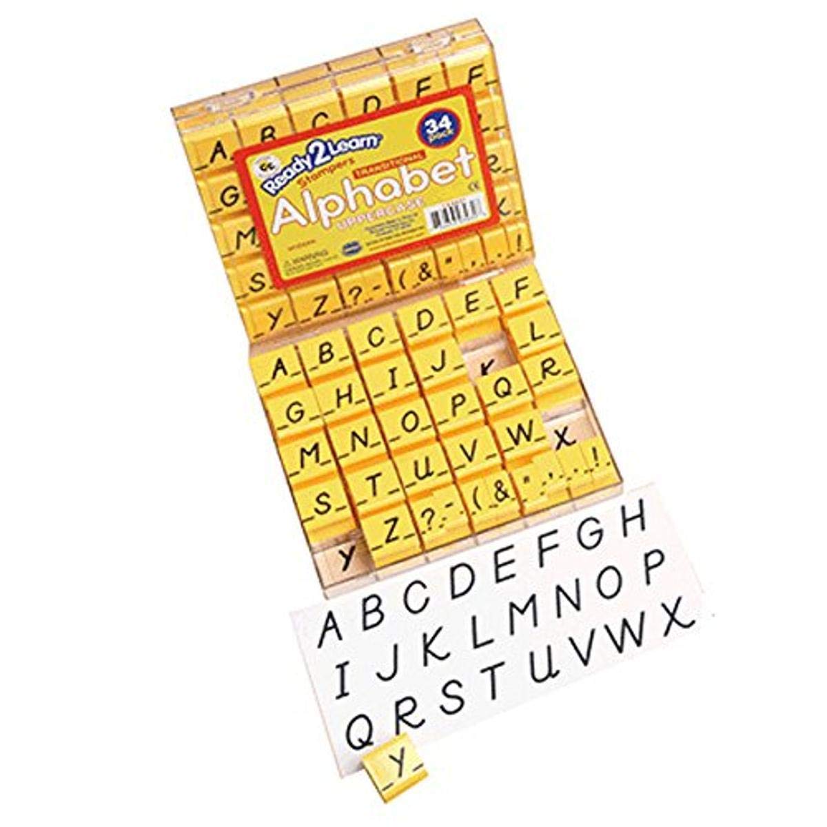 Center Enterprise CE6831 READY2LEARN Uppercase Transitional Alphabet Stamps, 1" (Pack of 34)