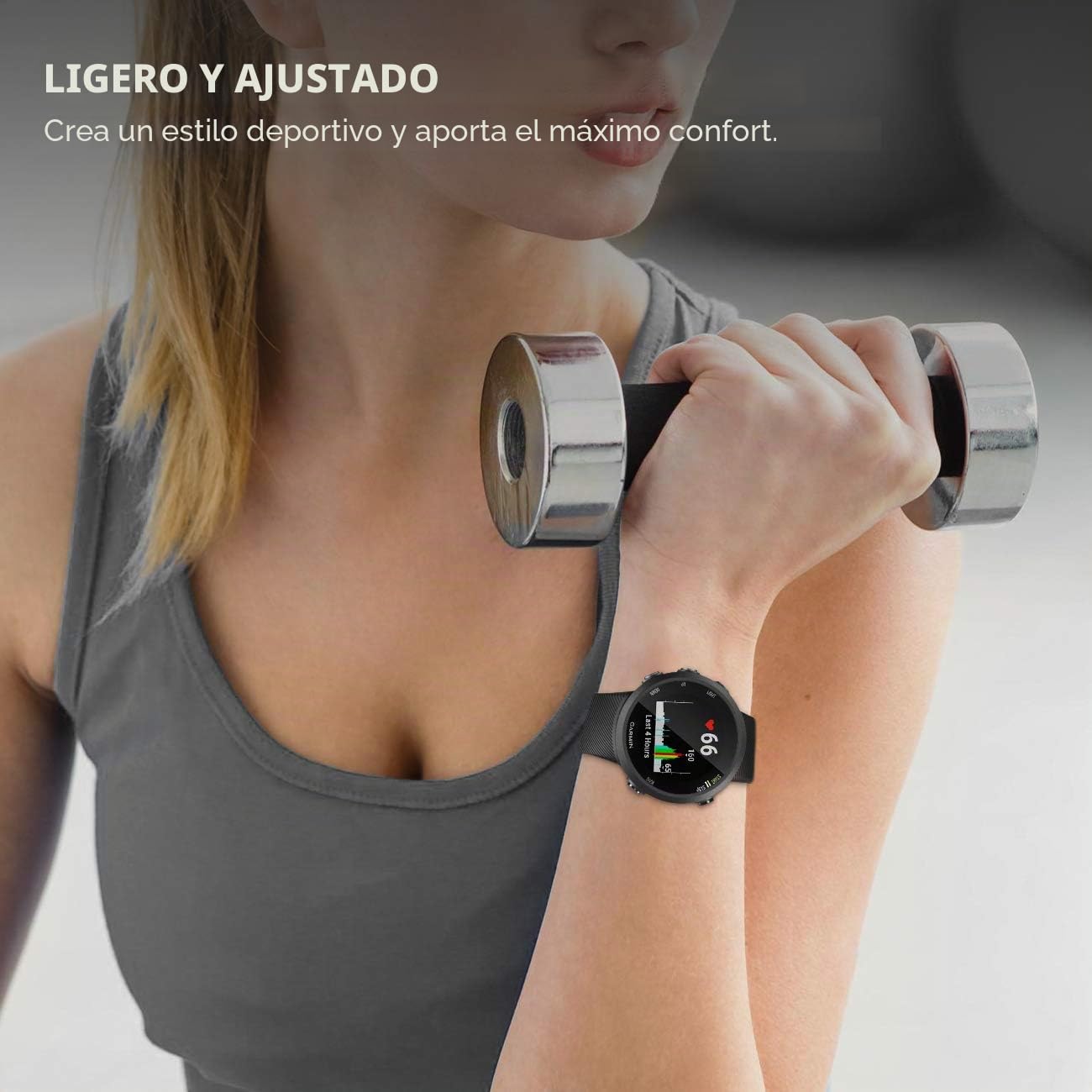 Correa de silicona para Garmin Forerunner 45, reemplazo ajustable
