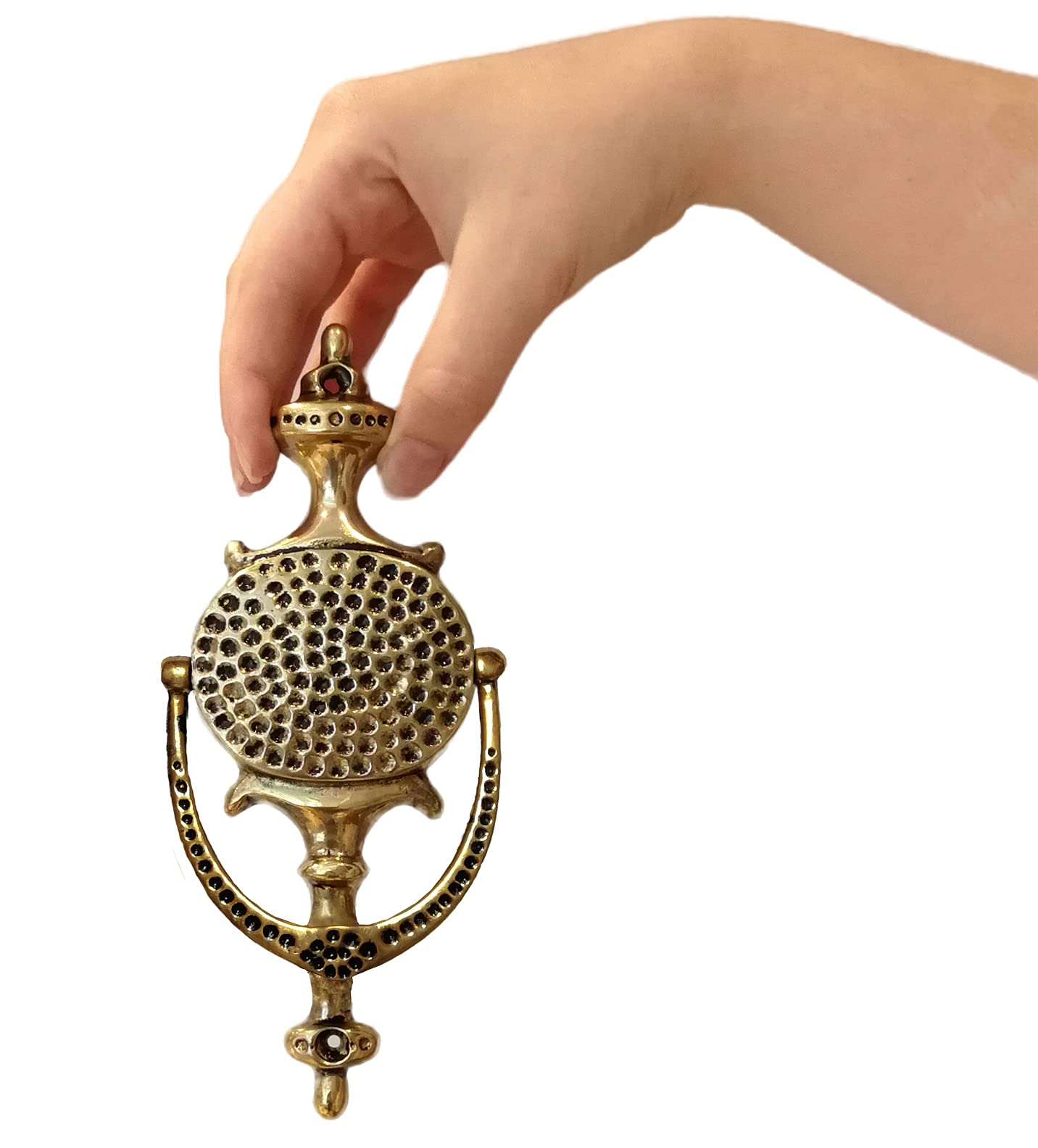 Anatolica Antique Brass Imperial Door Knocker Hammered Brass 7.7 Inches (Antique Brass)