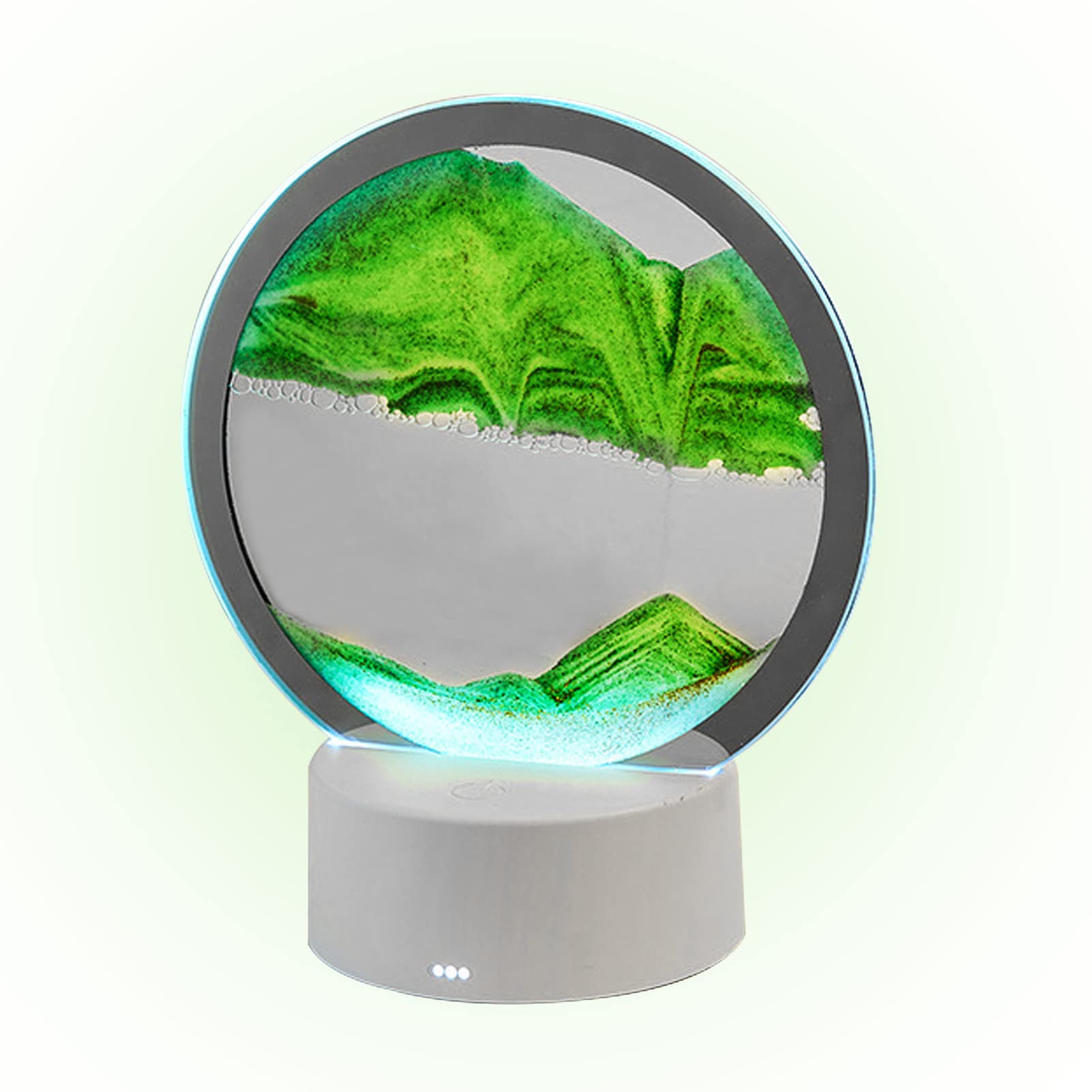 Peinture d'art en sable mouvant, verre rond 3D, sablier de mer profonde, affichage en mouvement Peinture d'art en sable mouvant, verre rond 3D, sablier de mer profonde, affichage en mouvement