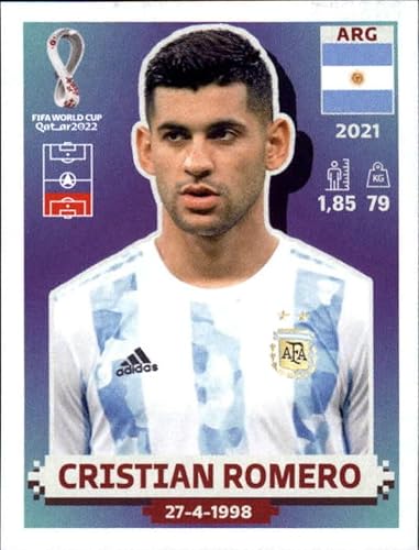 2022 Panini World Cup Qatar Sticker ARG9 Cristian Romero Group C Argentina Mini Sticker Trading Card