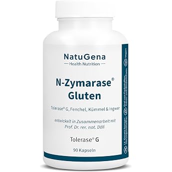 NatuGena N-Zymarase Gluten Tolerase G Enzymes Fennel Cumin Ginger 90 Capsules 30 Day Pack