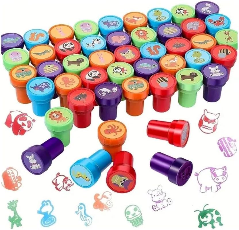 10 Pack Animal Stamp Set - Vibrant Plastic Stamps for Scrapbooking and Card Making