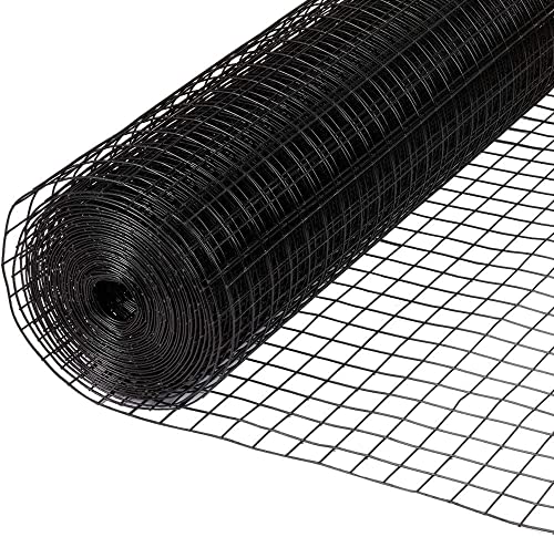 Fencer Wire Hardware Cloth, 1/2-Inch Mesh Size, 16 Gauge Galvanized Steel with Vinyl Coated Welded Wire Fence for Garden Fencing & Pet Enclosures (24 Inch x 50 ft.)