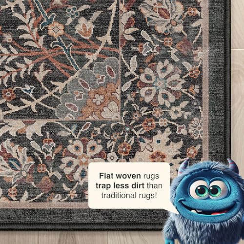 Well Woven Asha Collection Elegant Charcoal Grey Oriental 3x10 Runner Rug Perfect for Hallway or Entryway Ideal for High-Traffic Areas with Vintage-Inspired Low Pile by Well Woven - Image 2