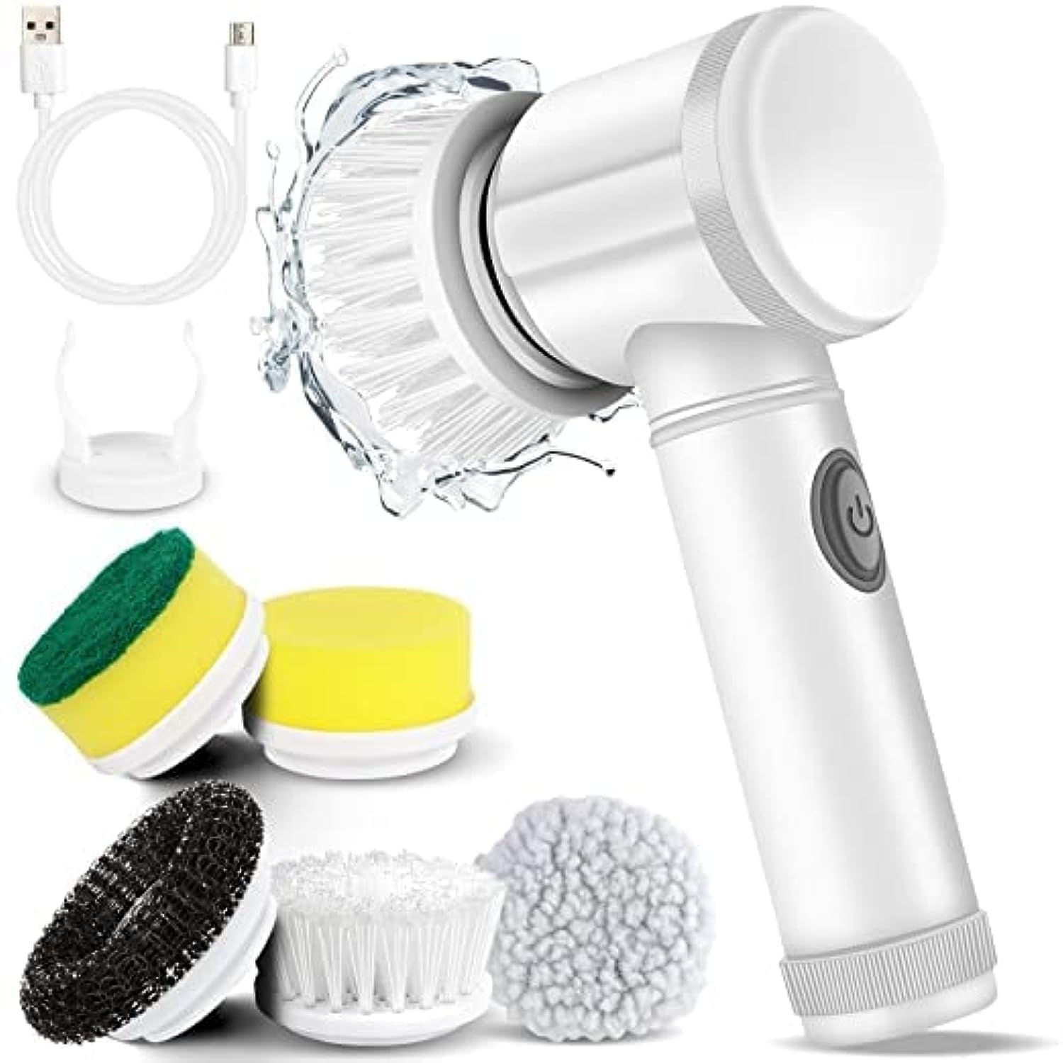 HUBTURE 5in1 MultiFunctional Electric Cleaning Brush with Magic Power Household Cleaning Tools Spin Scrubber with Buffer Polisher for Bathroom,Shower,Tub,Kitchen Floor,Shower,Buffer Polisher (B0D93ZZ18Y) Amazon Price History, Amazon Price Tracker