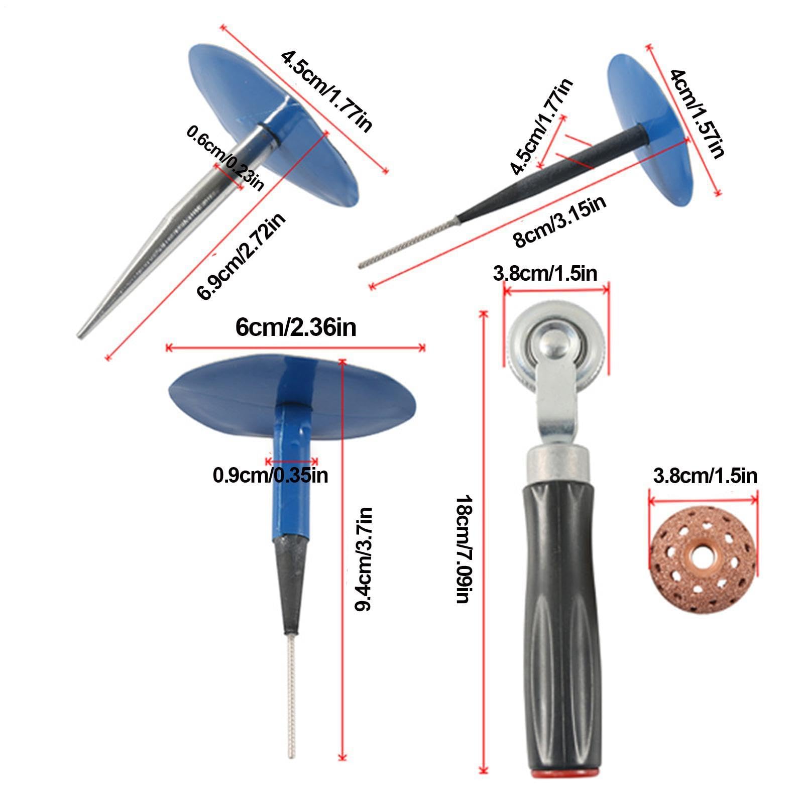 Parches de goma para reparar neumáticos Kit de Clavos de Seta con y Tapones | Multiusos Kit Universal De Reparación De Pinchazos Para Coche, Camión, Motocicleta, SUV, ATV Sin