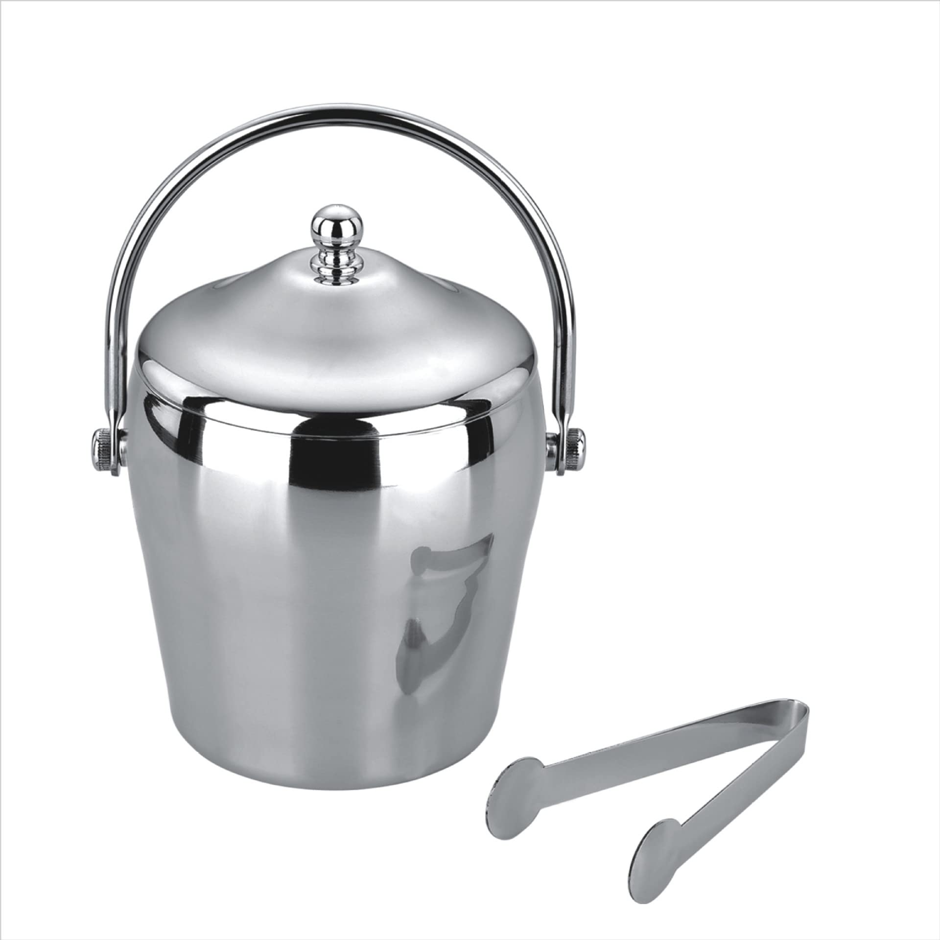 Cubitera Champanera Cubo De Hielo De Acero Inoxidable con Tapa Cubo De Champán De Doble Capa Cubo De Cerveza Aislado Cubo Enfriador Cubiteras para Botellas(Color:B,Size:2L)