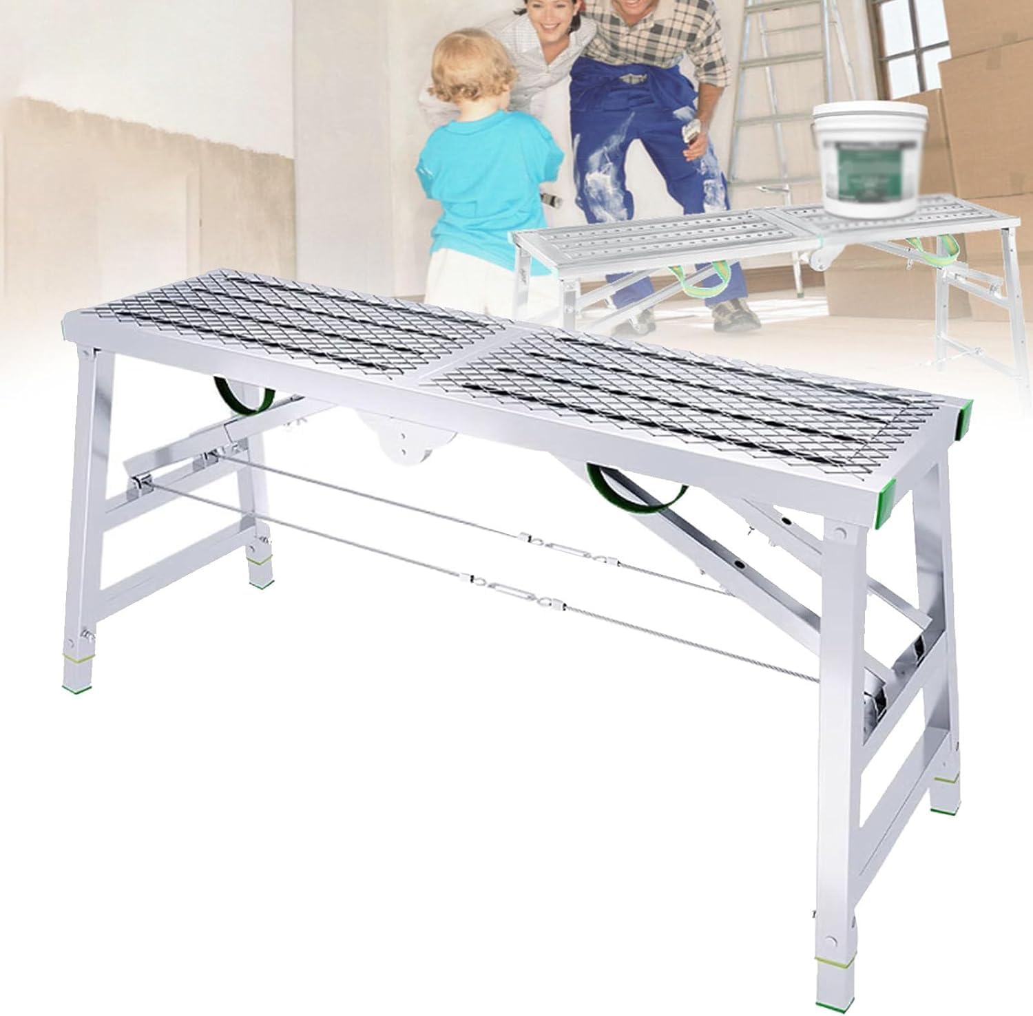 Tour d'échafaudage acier galvanisé réglable charge 800 LB