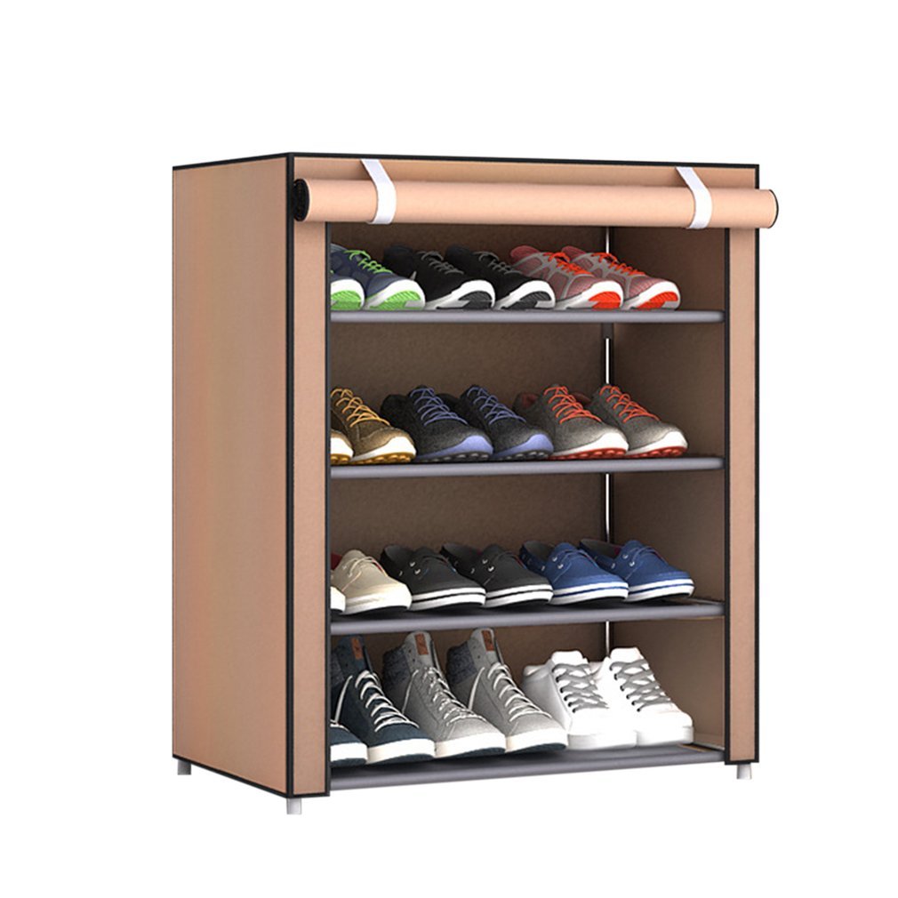 YHQZNLXQ Éère à Chaussures à 5 Niveaux avec Housse en Tissu Anti-poussière, Tour de Rangement pour Chaussures Peu encombrante pour entrée Placard, élégante, 4 éères, organisez efficacement Les