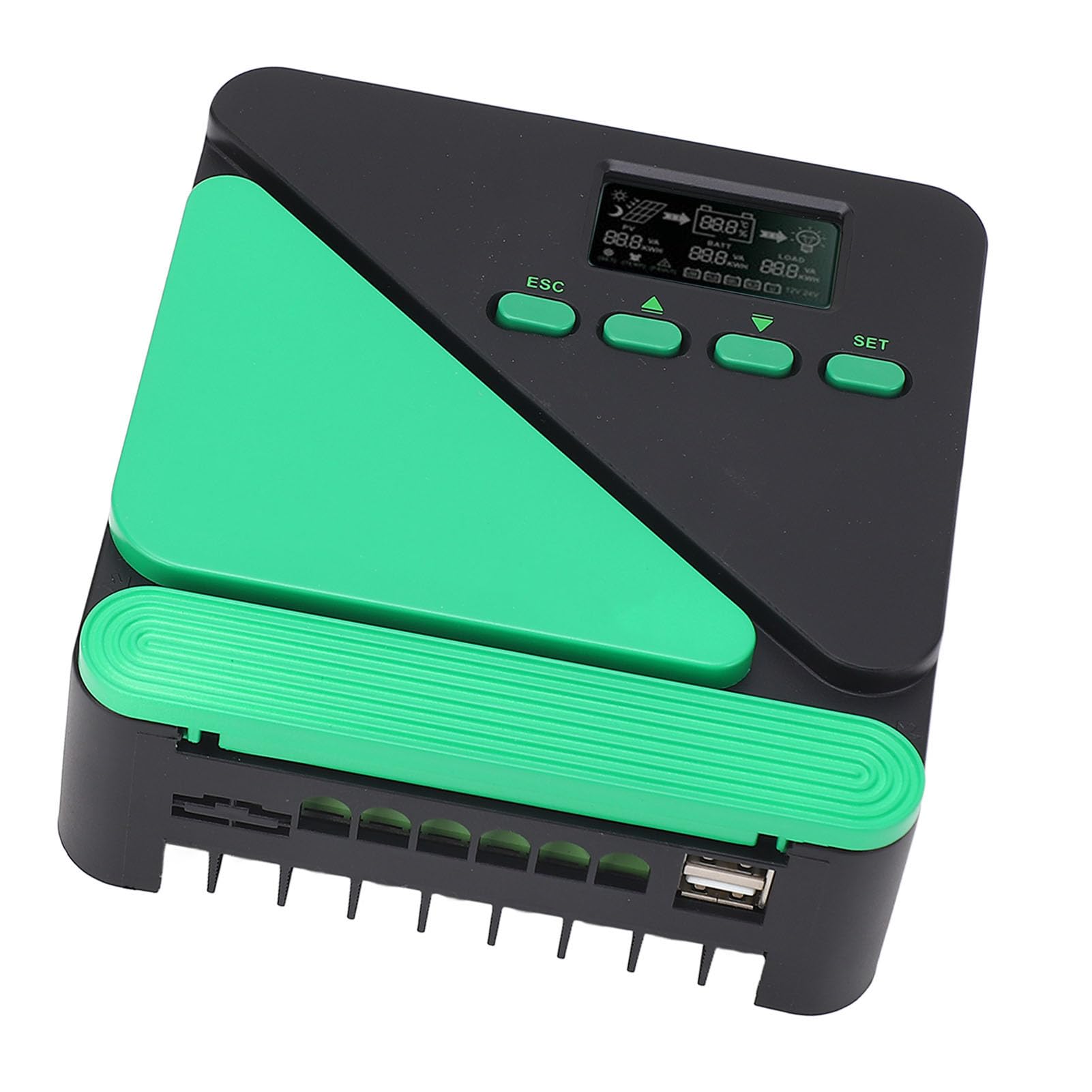 Contrôleur de Charge Solaire MPPT, Régulateur Solaire LCD 12V 24V