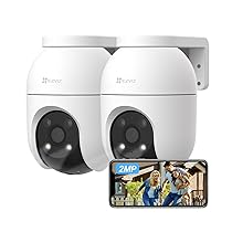 EZVIZ 2 telecamere di sorveglianza WiFi esterno 360°, 1080P telecamera IP di sicurezza, visione notturna a colori, AI rilevamento delle persone, monitoraggio automatico dello zoom, audio