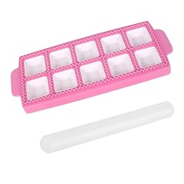 Ravioli Maker Press, Ravioli Mold and Cutter Set, Tray and Press Tool, Raviolis Stamp Cutter with Plastic Rolling Pin, Makes 10 Italian Raviolis At A Time, Pasta Maker Gadgets for Kitchen Home