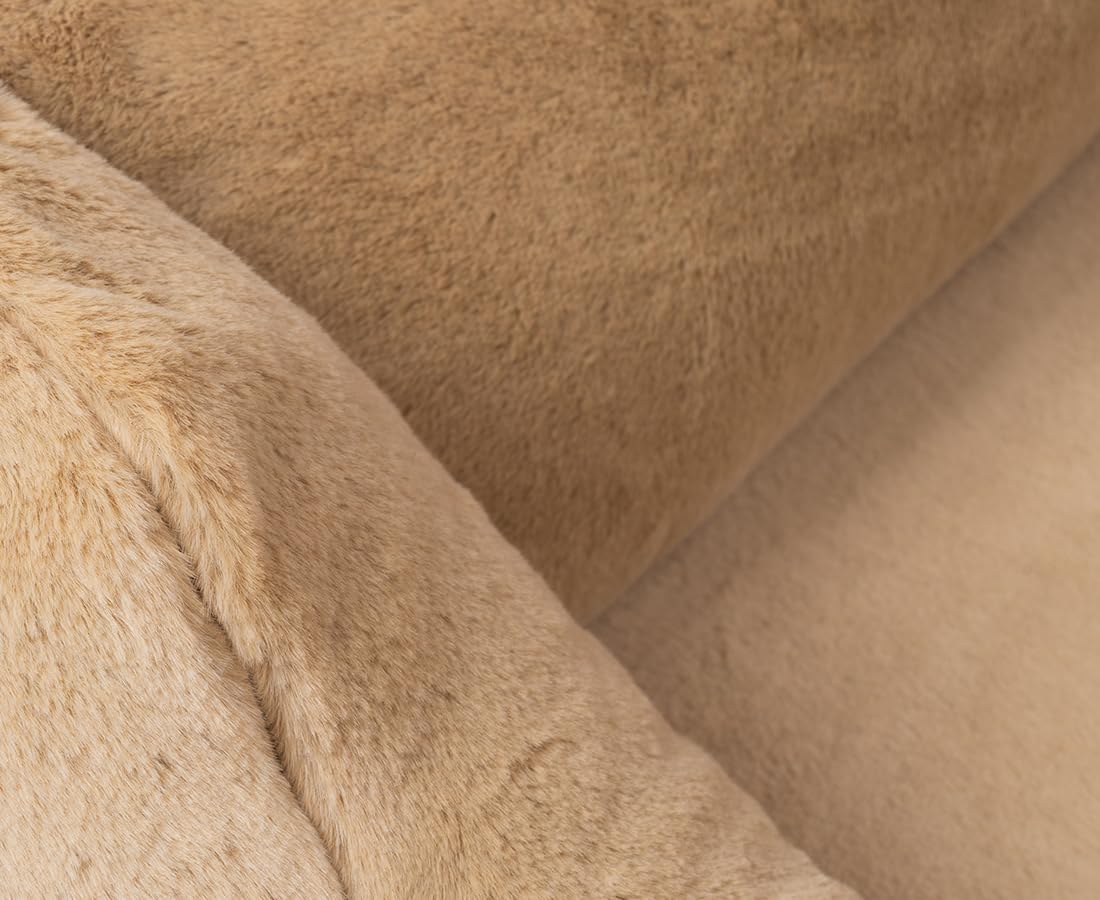 Knuffelwuff orthopädisches Hundebett aus kuschelig weichem Kaninchen Fellimitat Schnuffelupagus S 70 x 50cm Braun | Abnehmbarer Bezug | waschbar | für große, mittelgroße und kleine Hunde