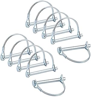 INCREWAY 10pcs Wire Lock Pin, 1/4 Inch Heavy Duty Safety Coupler Pin Shaft Locking Pto Hitch Pin with Round Arch Wire Retainer for Farm Trailers Lawn Garden