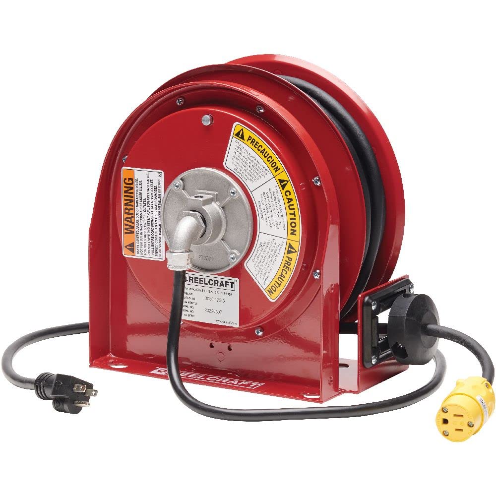 CORD REEL 12/3 X 30' 15AMP SINGLE OUTLET W CORD