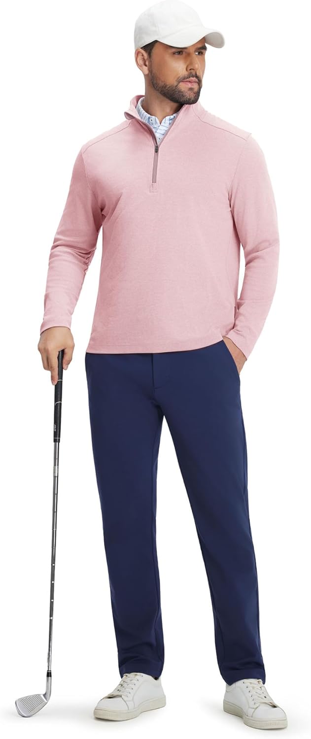 M MAELREG Quarter Zip Pullover Men Stretch Performance Mock Neck Moisture Wicking Golf 1/4 Zip Pullover Mens Sweatshirt - Image 6