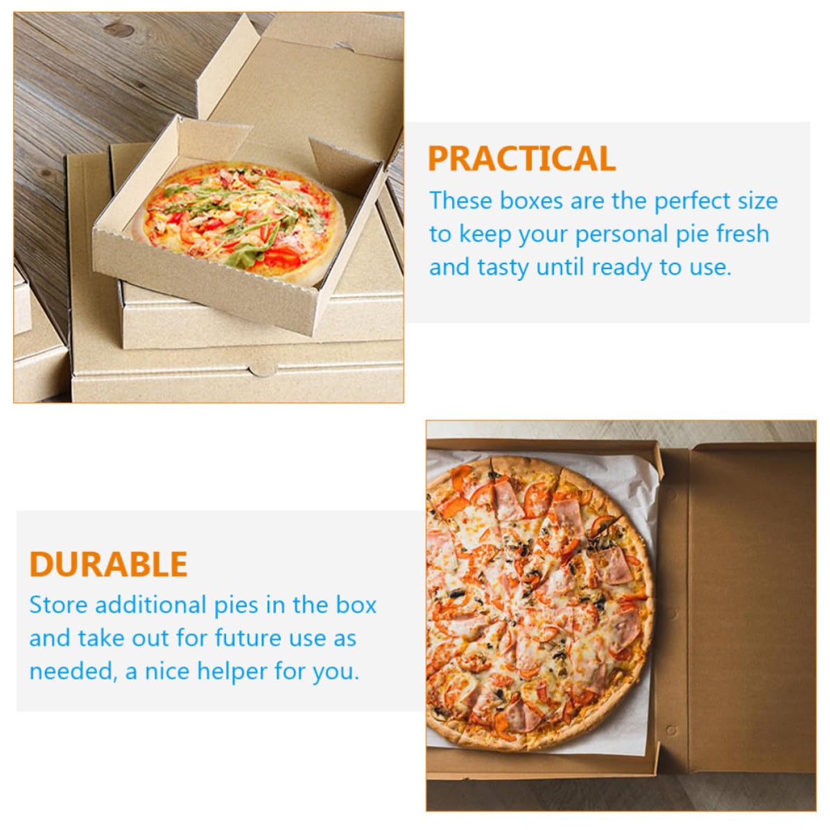 15 Piezas Caja de Pizza 8 a 9 Pulgadas de Cartón Corrugado