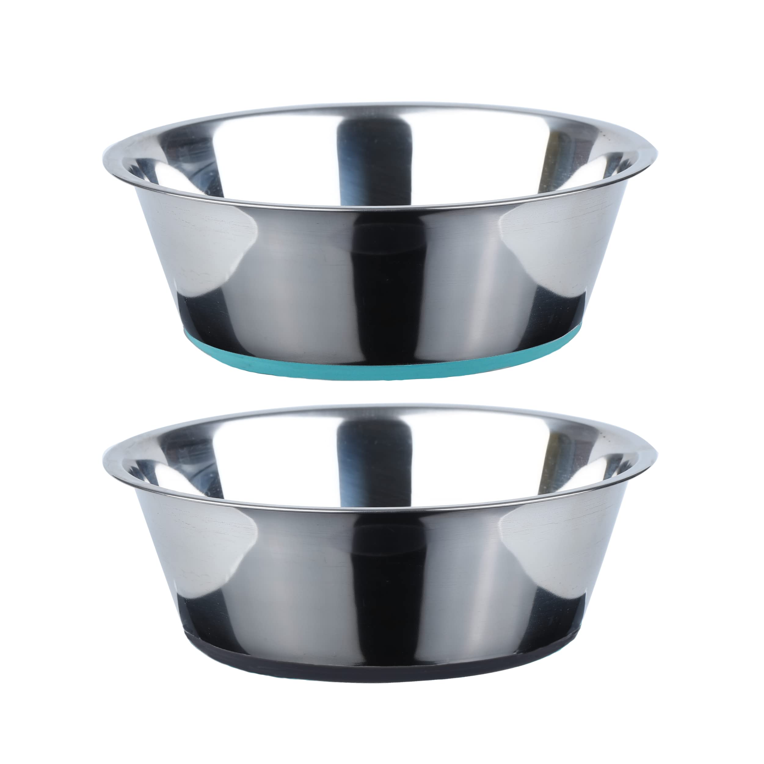 Deep Stainless Steel Dog Bowls, 2 US Cup Each, 2-Pack