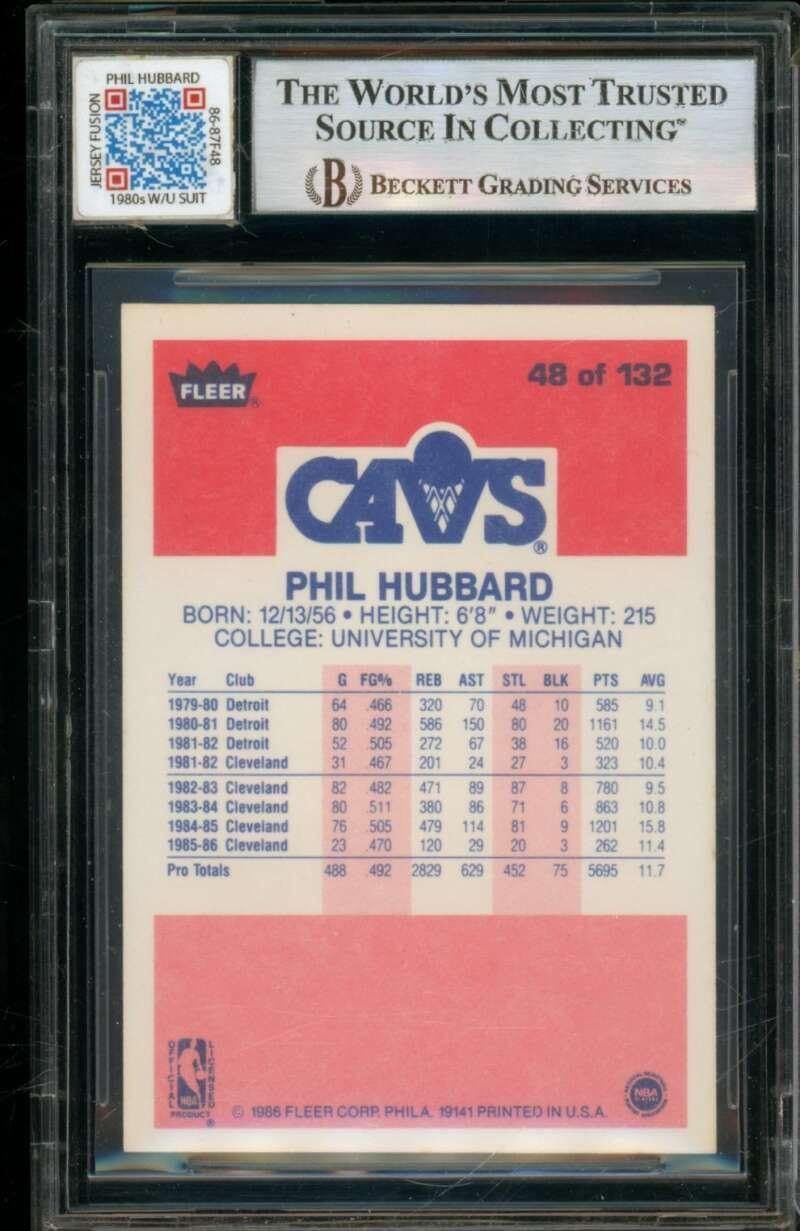 Phil Hubbard Card 1986-87 Fleer Game Used Patch #48 BGS 7.5 - Unsigned Basketball Cards