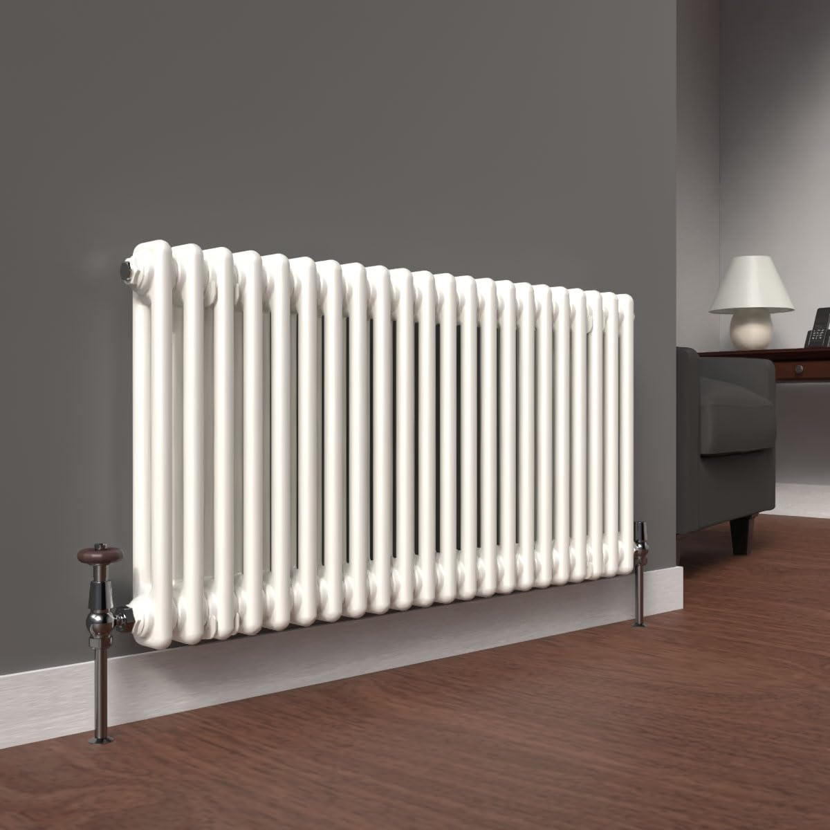 Lux Heat White Horizontal 2 Column Traditional Radiator 500mm (H) x 1010mm (W) — image 1