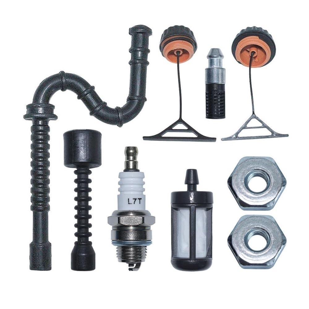 Kit de tapón, filtro de combustible y tuerca de bujía para motosierras 021 a 025