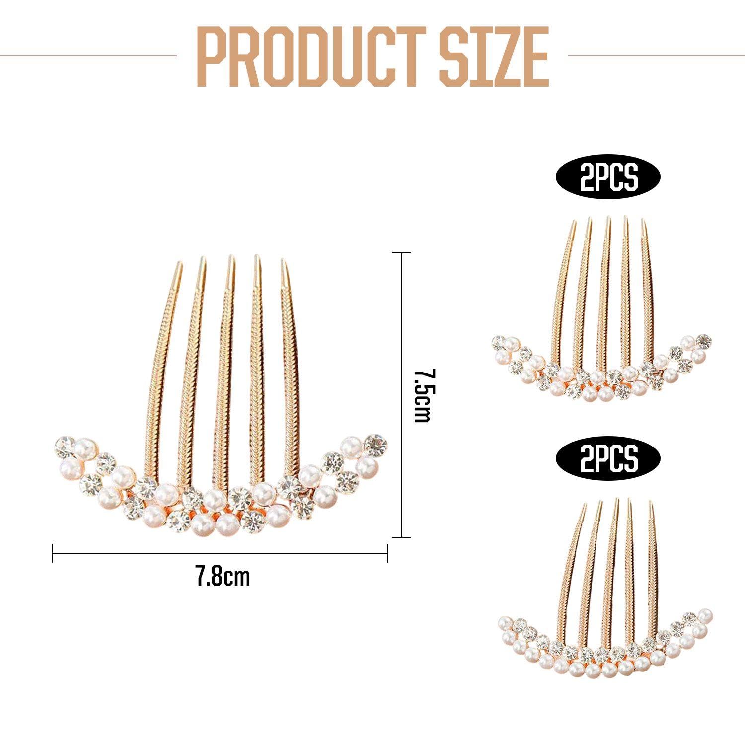 4 Pieces Of Pearl Rhinestone Hair Fork, Ele Hair Accessories, Hairstyle Decorations, Women'S Accessories - Image 2