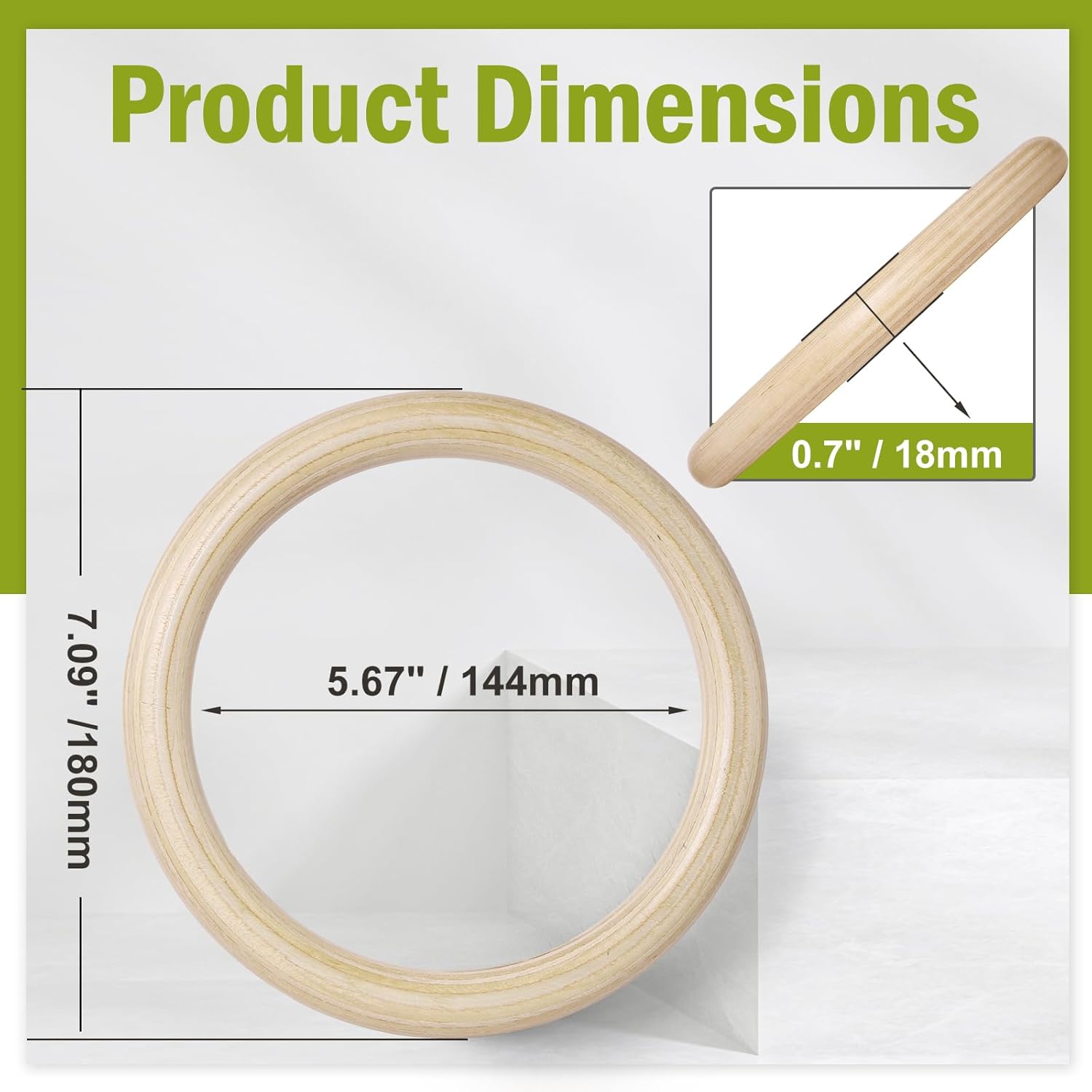FoDau770 5pcs Natural Beech Wooden Rings, Unfinished Solid Wood Rings Heavy Duty Wood Circles, Macrame Craft Circles for Party, Home Decor & DIY Making - Outer Diameter: 7 Inch