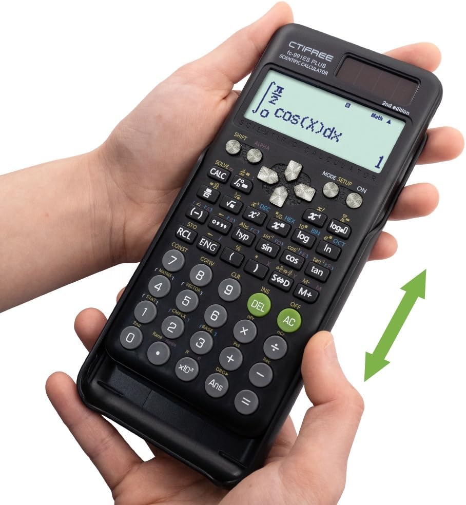 CTIFREE Fc-991Es Plus-2Nd Edition Technical And Scientific Calculator Fc-991Es Plus 2Nd Edition, 417 Function 2 Line 10+2 Digits Written Display Solar Scientific Calculator (Fc 991ES Plus)