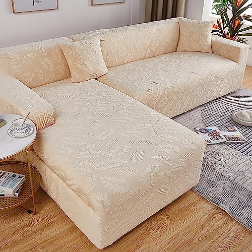 Housse de canapé d'angle en jacquard extensible pour salon avec animaux - 2