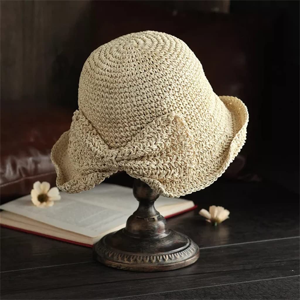 Sombrero de Mujer Arco Sombrero para el Sol Sombrero de ala Ancha Floppy Sombrero de Verano Cúpula de Playa (Color : C, Tamaño : Un tamaño) (B Un tamaño)