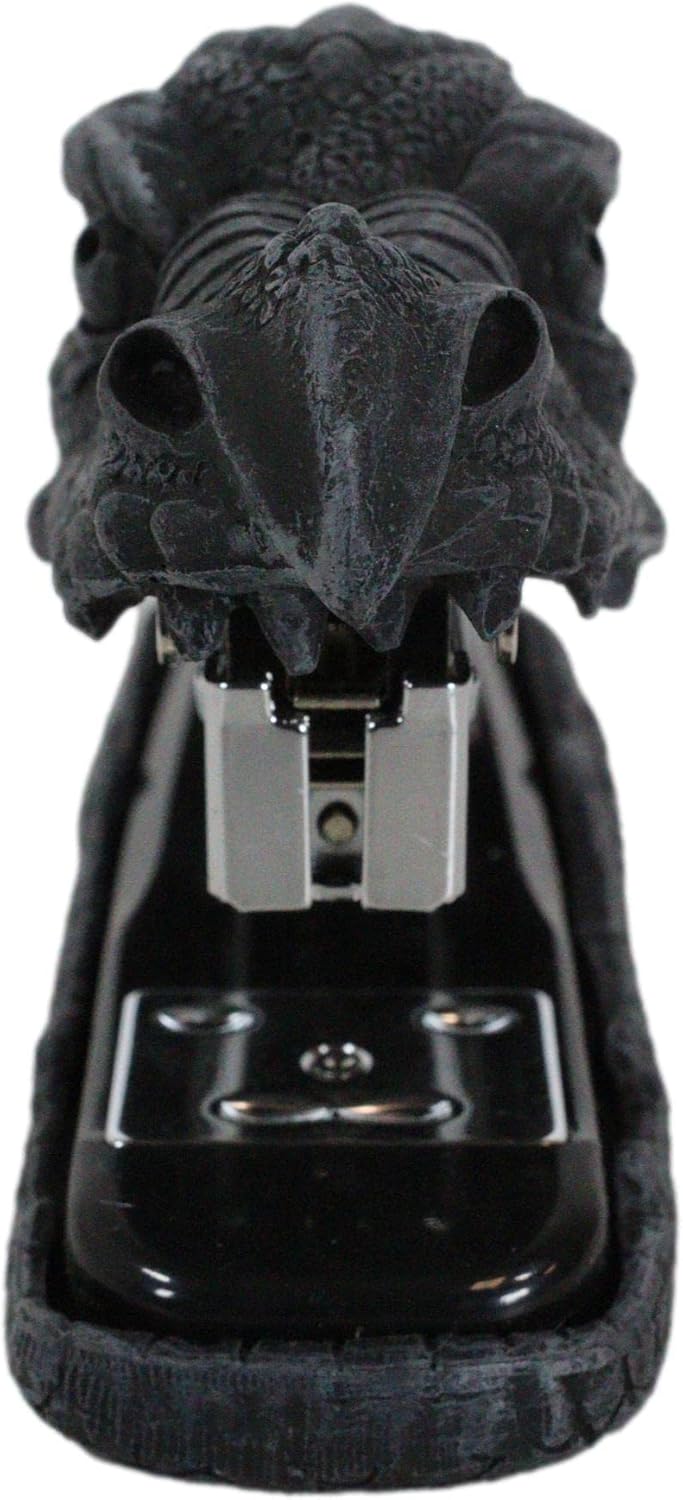 Ebros Gift Legendary Faux Stone Fire Dragon Head Stapler Light Duty Office Desktop Accessory Home Decor Resin Stationery Dungeons and Dragons Medieval Renaissance Fantasy Collectible