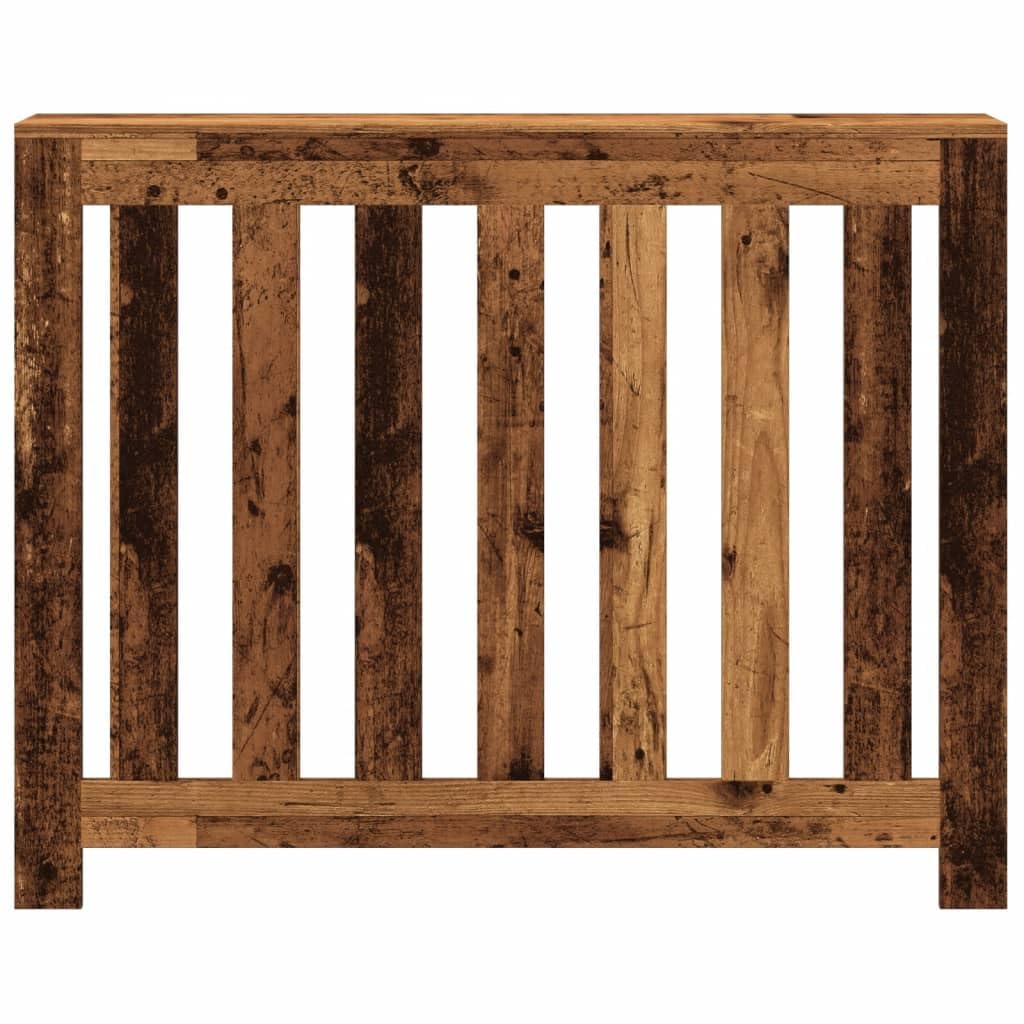 Revestimiento para radiadores de madera envejecida, 104 x 20 x 82 cm, con diseño de lamas, práctica cubierta para radiadores para salón, estante y soporte de pared