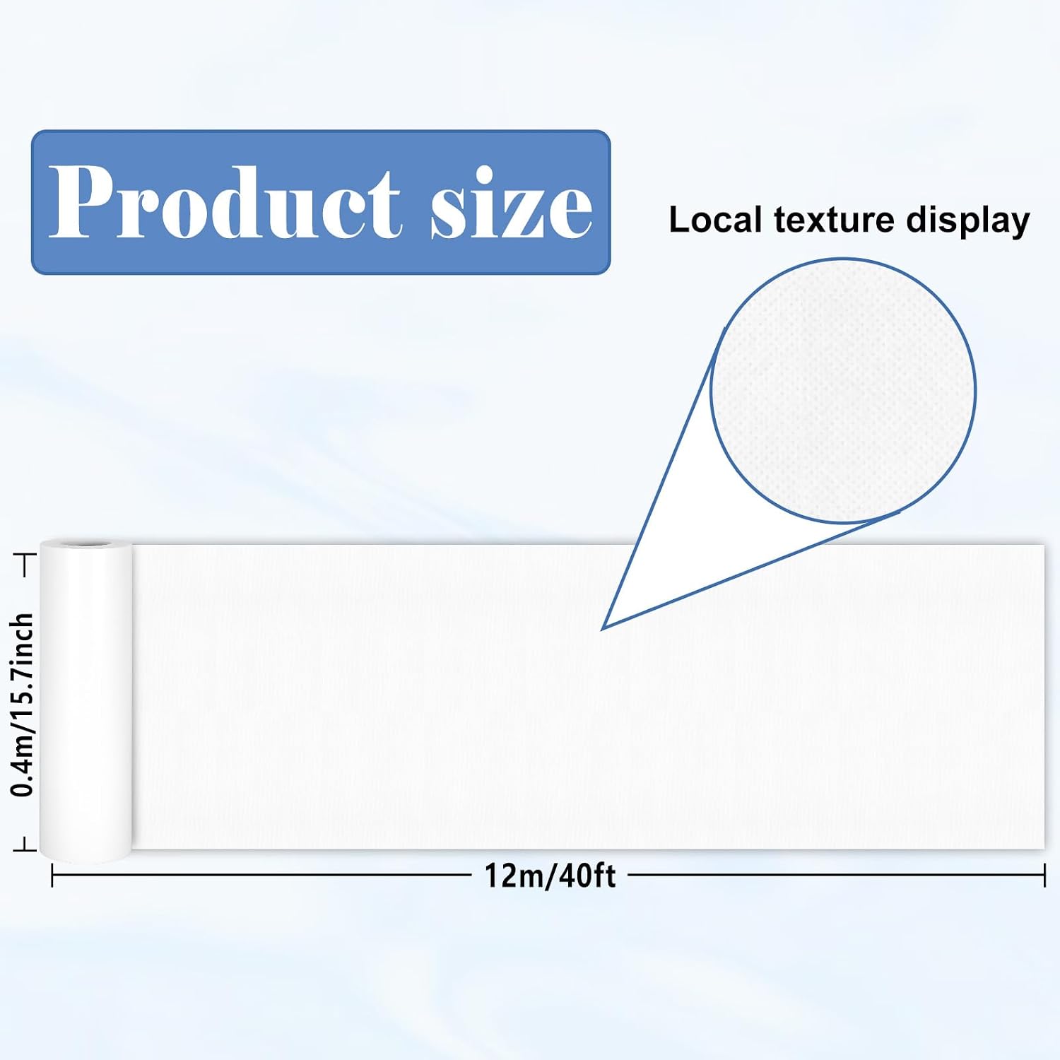 White Bulletin Board Roll Reusable Waterproof Erasable White Bulletin Board Wrinkle Resistant Poster Non-Woven Fabric Background for Halloween Classroom Decor Wrapping Paper DIY Crafts 15.7" x 40ft
