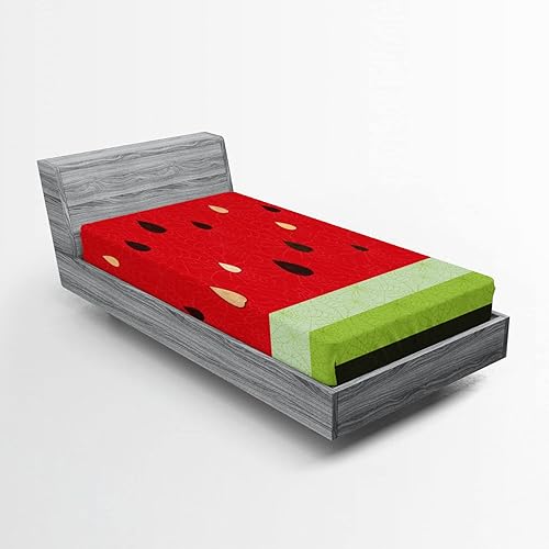 Miniatura 20 de Ambesonne Sábana bajera étnica, primer plano de degradado vertical, efecto de teñido anudado hippie Alter Life, impresión artística retro, ropa de