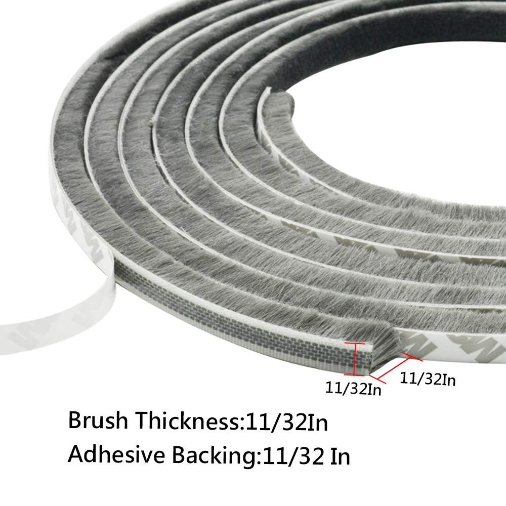 50 FT D-Shape Rubber Weather Stripping Door Seal Strip, Self-Adhesive Door Weatherstripping