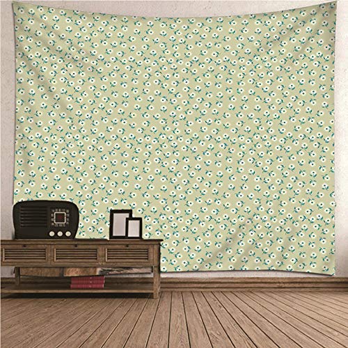 Tapiz de pared floral para salones modernos, decoración minimalista verde de 150x130 cm 2