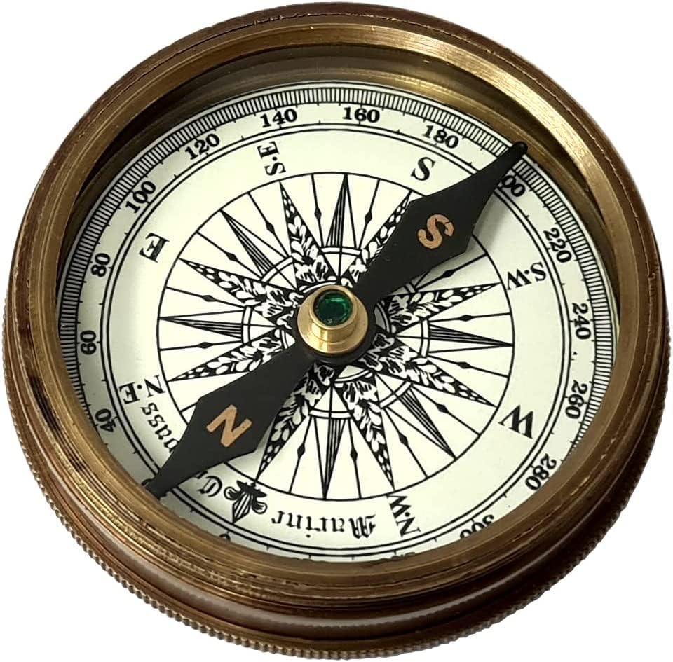 generic Brass Nautical 2 inches Vintage Compass Replica Brass Pocket Transit Compass - Robert Frost Poem (Pack of One)-picture-28
