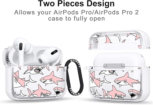 Miniatura 16 de MOSNOVO Funda protectora transparente para AirPods Pro 3, con anillo de metal duro de lujo de doble capa a prueba de golpes, diseñado para AirPods