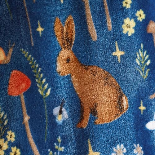 Catherine Lansfield Kuschelige Fleecedecke mit Tiermotiven, 130 x 170 cm, Marineblau – Ansicht 2