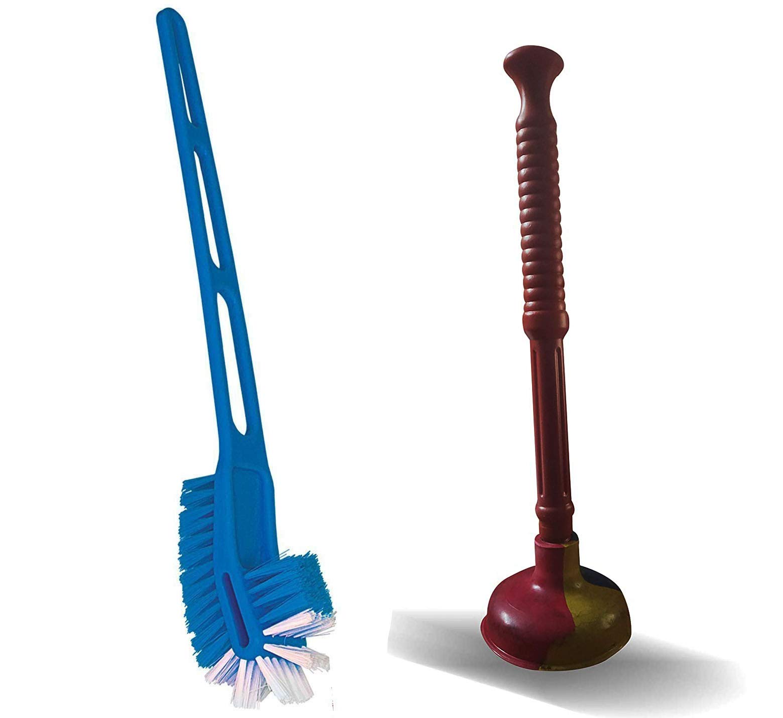 Rubber Toilet Plunger with 20-Inch Handle and Plastic Toilet Brush-image-26